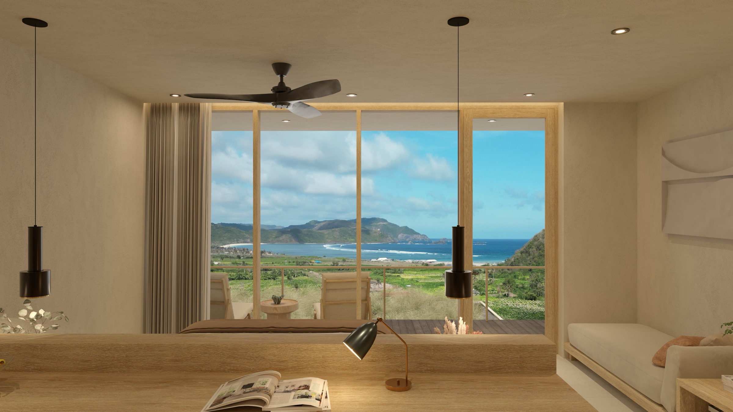 Ocean view from a Nomio studio in South Lombok